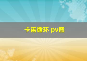 卡诺循环 pv图